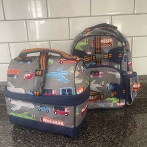 Kids' Transportation Print Backpack and Lunch Bag Set